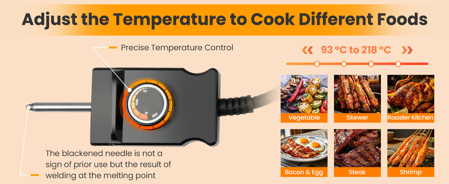 Portable electric BBQ grill with adjustable temperature control, removable non-stick warming rack, ideal for indoor and.