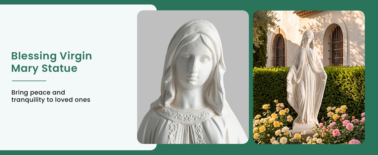 This blessing Virgin Mary statue brings peace and tranquility to loved ones and seniors.