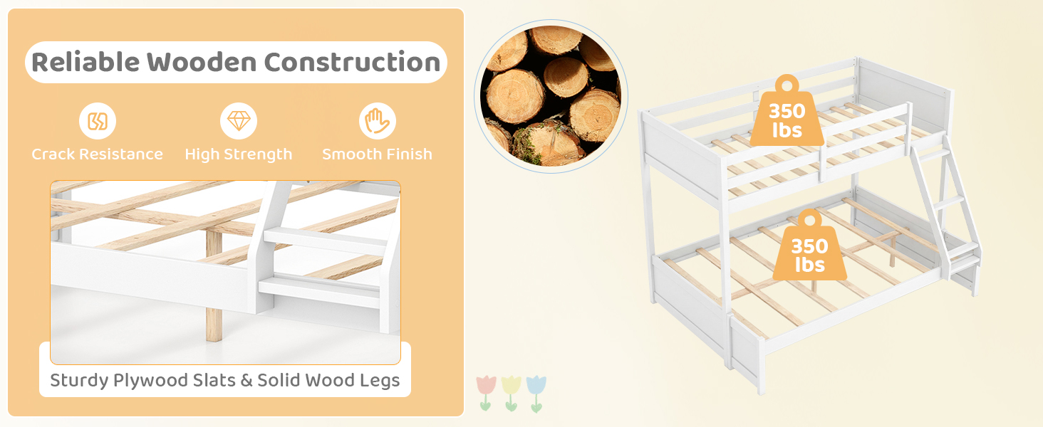 Reliable solid wood construction with sturdy plywood slats crack resistance high strength and a smooth finish